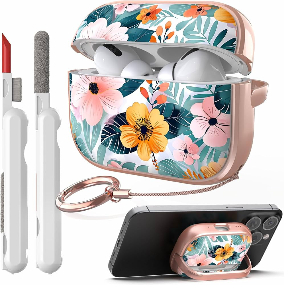 TATOFY for Airpods Pro 1st and 2nd Generation Case with Lock Flowers AirPod Pro Hard Case Cover f... | Amazon (US)