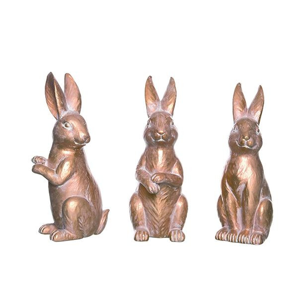 Bronze Bunny Figurine Set of 3 | Antique Farm House