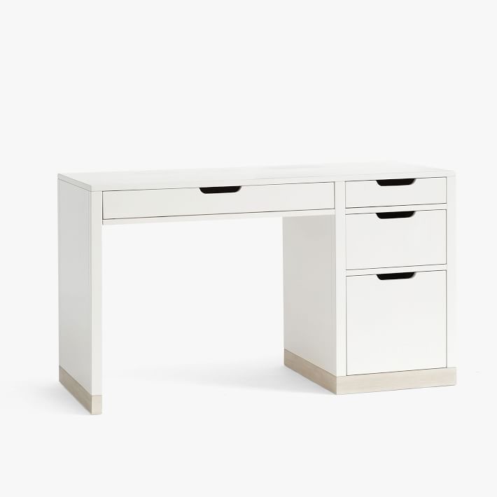 Rhys Storage Desk, Weathered White/Simply White | Pottery Barn Teen