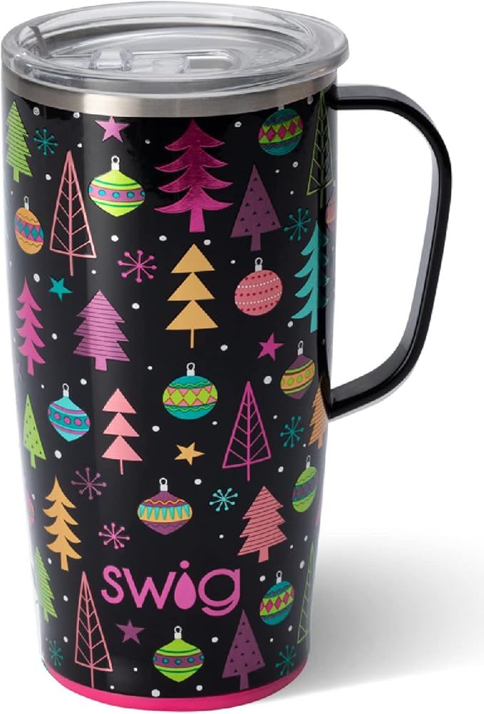 Swig Life 22oz Travel Mug with Handle and Lid, Stainless Steel, Dishwasher Safe, Cup Holder Frien... | Amazon (US)