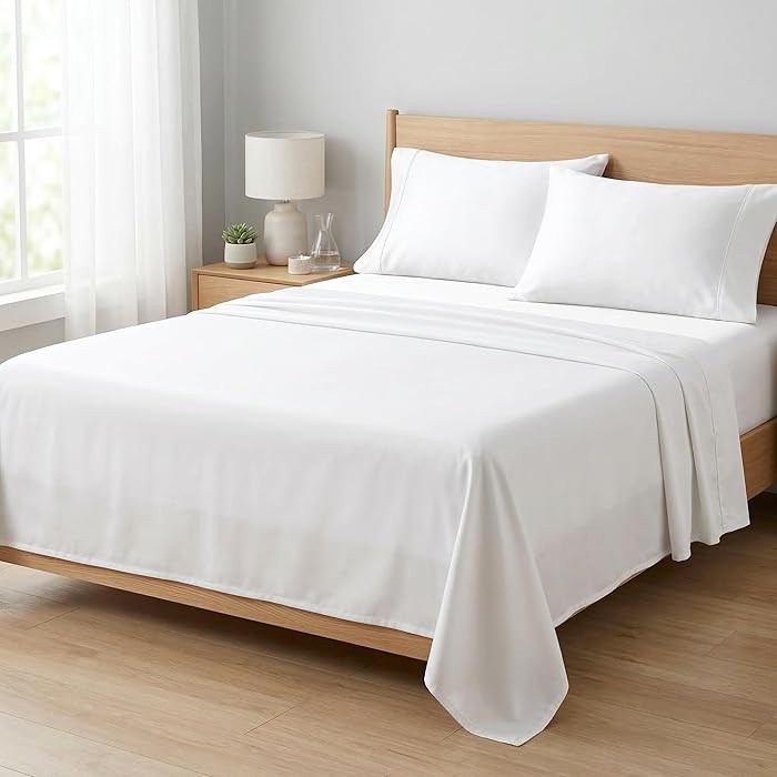 Beckham Hotel Collection Sheets Set King Size, 100% Cotton Sateen Fabric, Silky Smooth & Soft, Co... | Amazon (US)