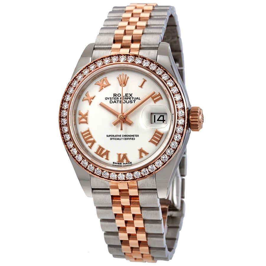 Rolex Lady Datejust White Dial Automatic Ladies Steel and 18K Everose Gold Jubilee Watch 279381WRJ | Jomashop.com & JomaDeals.com