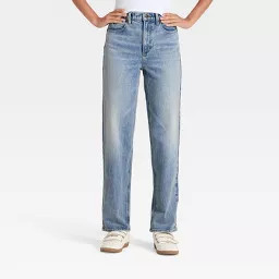 Women's Vintage Straight Pants - Universal Thread\u2122 Medium Wash 14 | Target