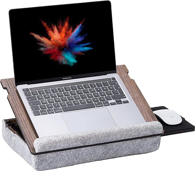 Vigo Wood Laptop Tray - Lap Tray with Cushion, Laptop Table for Sofa, Lap Desk for Laptop, Adjust... | Amazon (US)
