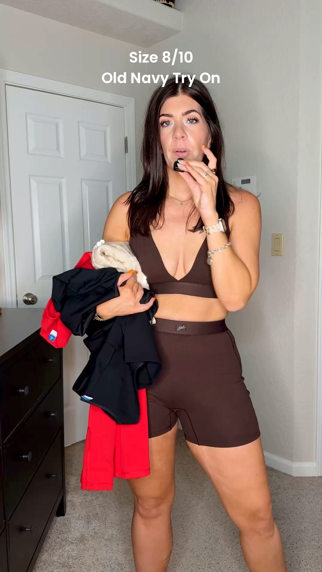 Old navy can take all my money!
So many great finds for now and into holiday. 
Red satin bow back dress- runs big on top1 in a medium tall but ordered medium regular 
Navy cardigan- small tall (size down!)
Sequin skirt-medium tall
Collarless white blazer-medium (it’s a bracelet length sleeve)
Black pull on trouser- medium tall
Now blouse-medium tall
Cami-medium
Fair isle cardigan- small tall (this tan short and wide!)
Sequin short-medium 
Peplum top-medium
Pull on satin wide leg pant-medium tall
Ponte work dress-medium tall (could probably do regular length) 

#LTKFindsUnder50 #LTKSaleAlert #LTKMidsize