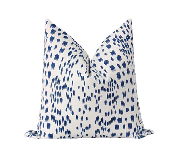 Brunschwig Fils Les Touches Blue Pillow Cover, Leopard Print Pillow Cover, Animal Print Pillow Co... | Etsy (US)