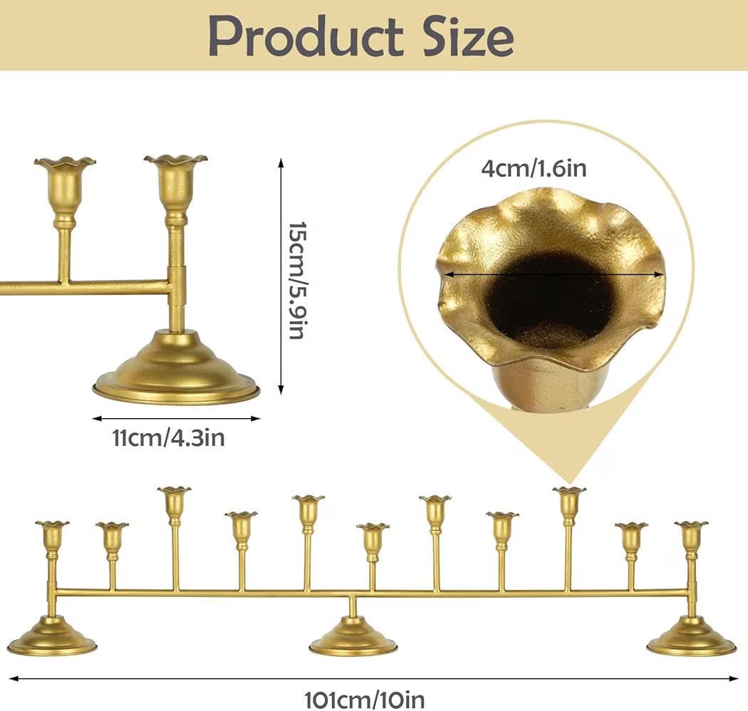 Scalloped Gold 12ct Taper Holder Candelabra Antique Finish Christmas Vintage Scalloped Taper Cand... | Amazon (US)