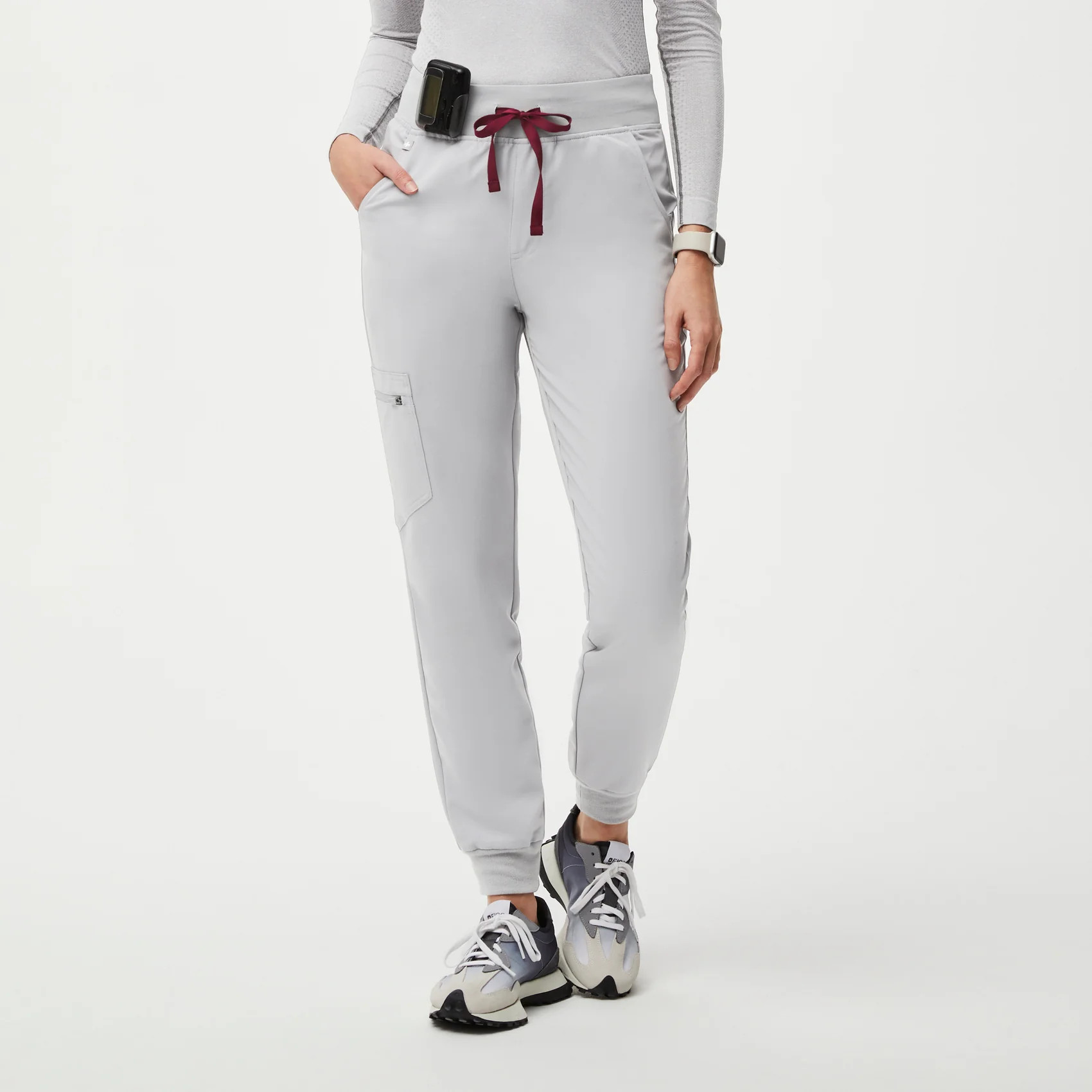 Women’s High Waisted Zamora™ Jogger Scrub Pants - Cement · FIGS | FIGS