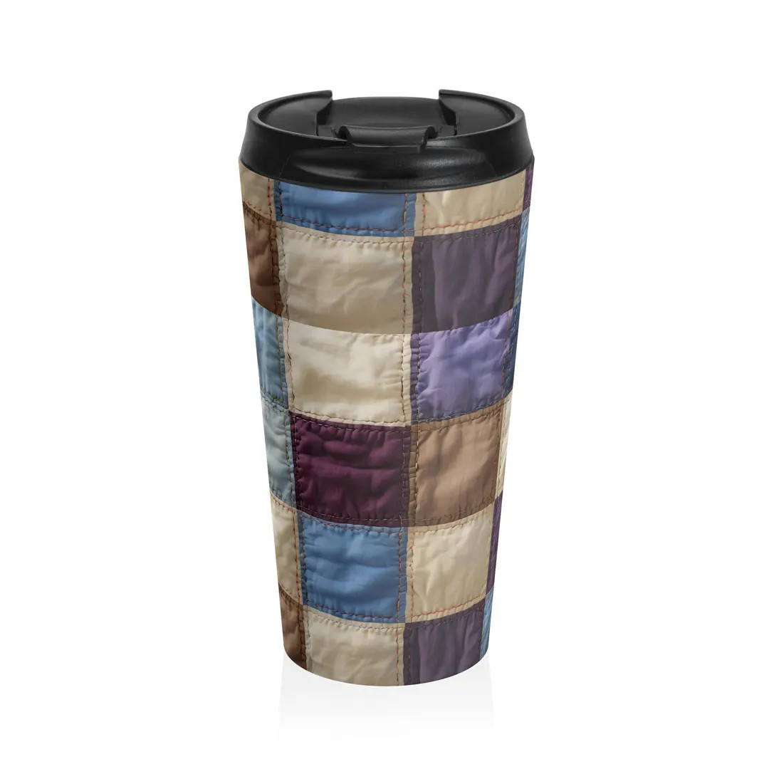 Quilted Patchwork Stainless Steel Travel Mug - 15oz - Etsy | Etsy (US)