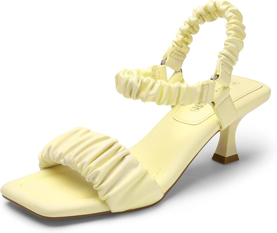 DREAM PAIRS Kitten Heels for Women Comfortable Low Heels Sandals Suqare Open Toe Cute Wedding Par... | Amazon (US)