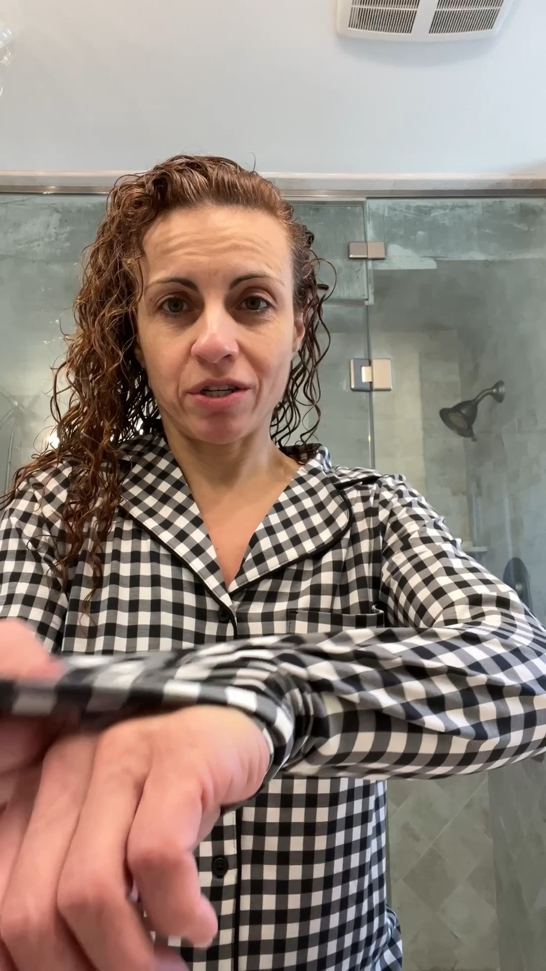 Cozy pajama set // Black and white gingham Women's Downtime Long Sleeve Pajama Top & Pant Set. Also comes in Women's Downtime Pajama short sleeve Top & Short Set. Wearing size small. Use code NICOLE25 for 25% off! 

#LTKmomlife #LTKootd #LTKmorningroutine