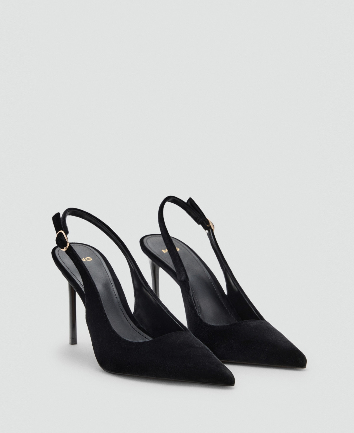 Mango Women's Velvet Heeled Shoes - Black | Macy's