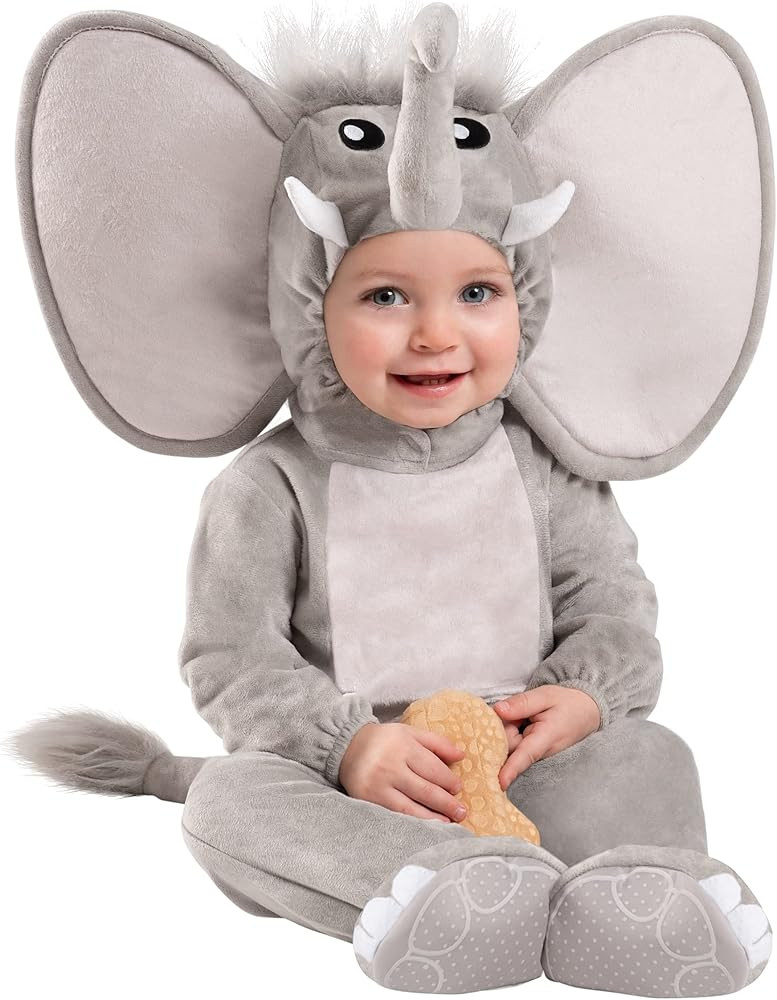 Spirit Halloween Baby Faux Fur Lil’ Elephant Costume | Elephant Cosplay | Onesie Outfit | One P... | Amazon (US)