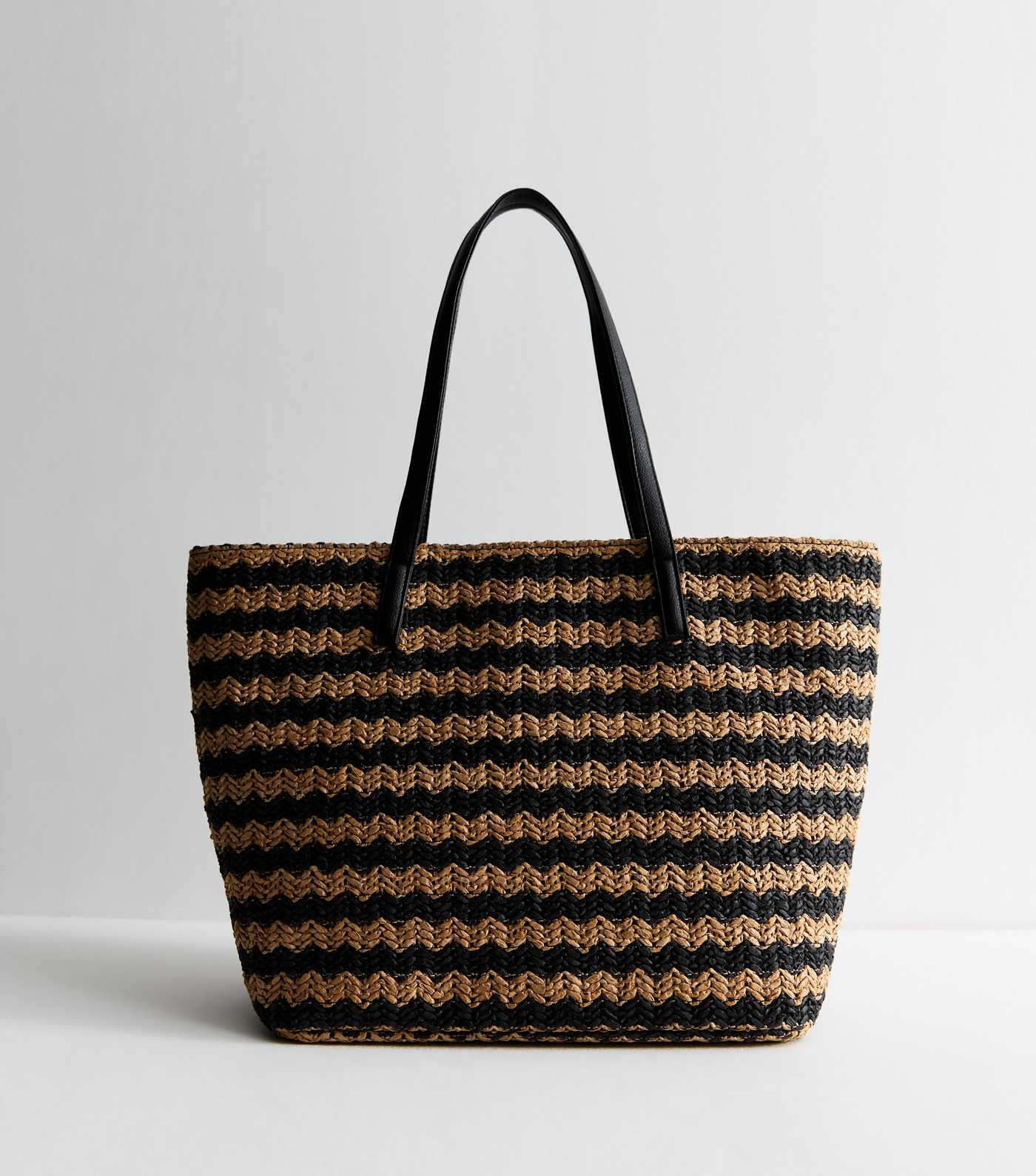 Black Woven Large Tote  | New Look | New Look (UK)