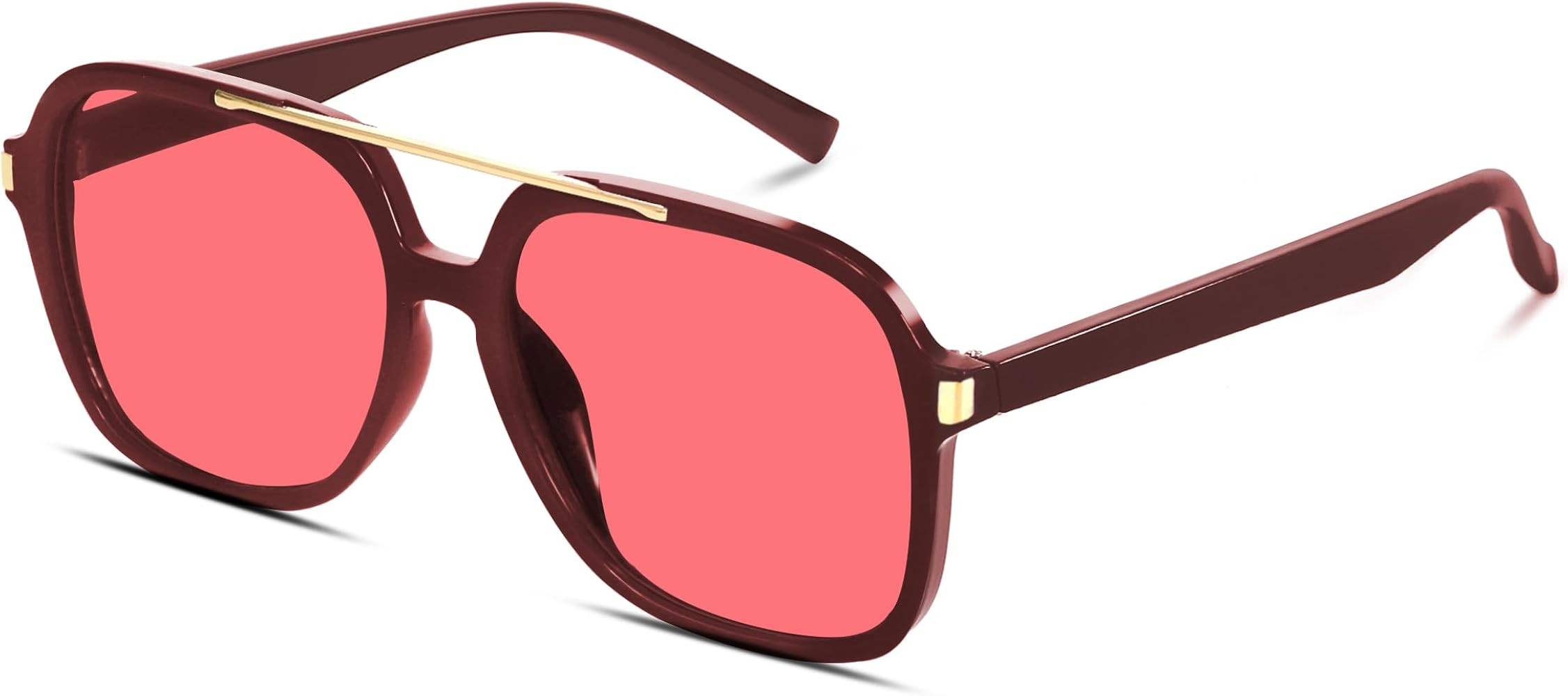 Retro Aviator Sunglasses for Women Men 2026 Square Top Bar Sun Glasses Sunnies 70s Lightweight Sh... | Amazon (US)