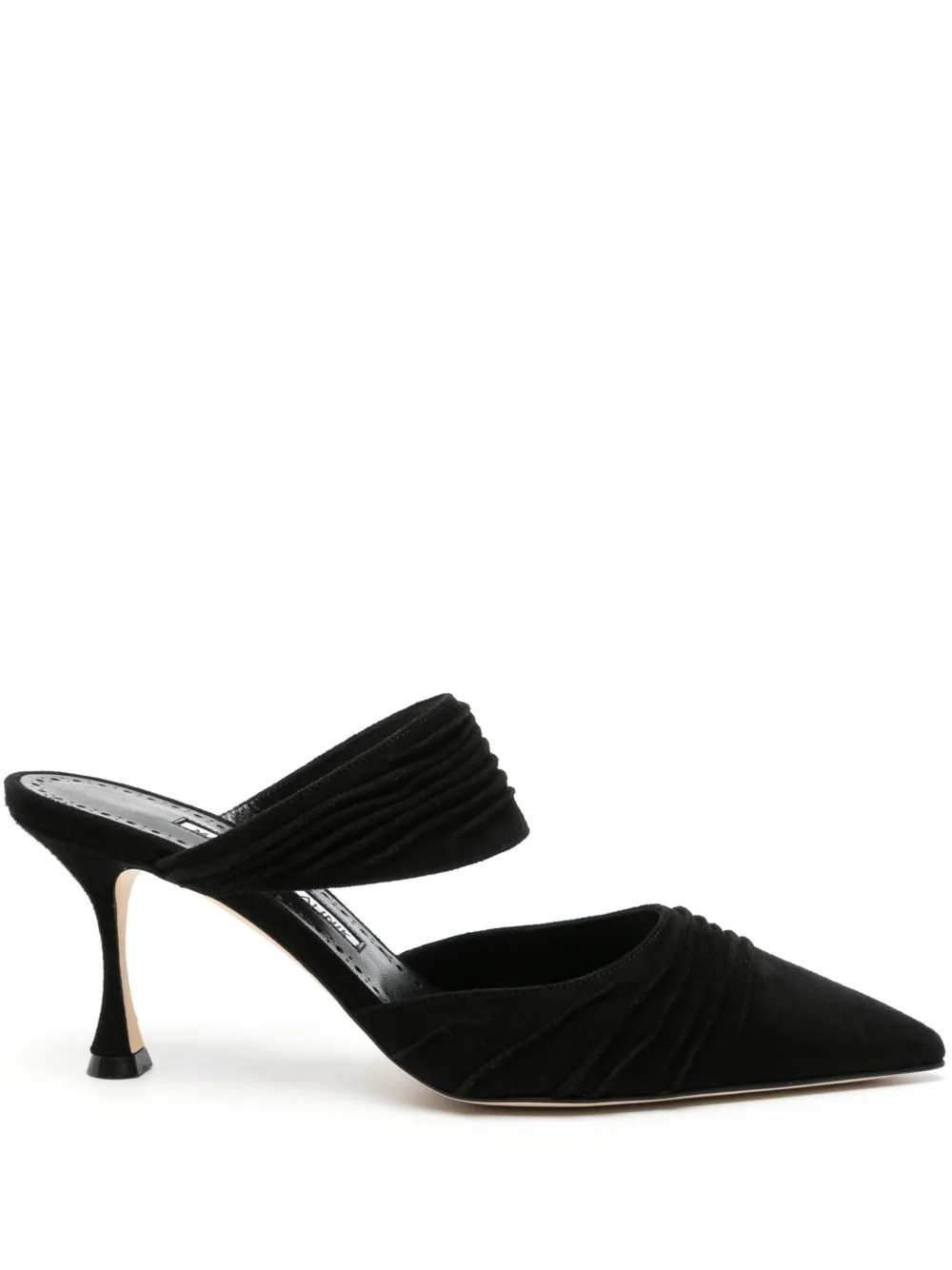 Manolo Blahnik Circeamu 70mm Suede Mules | Black | FARFETCH FR | Farfetch Global