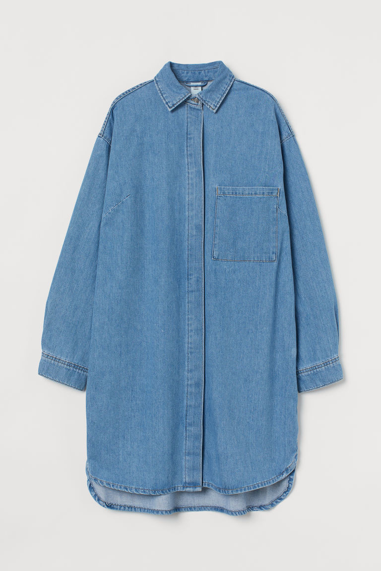H & M - Oversized Denim Dress - Blue | H&M (US + CA)