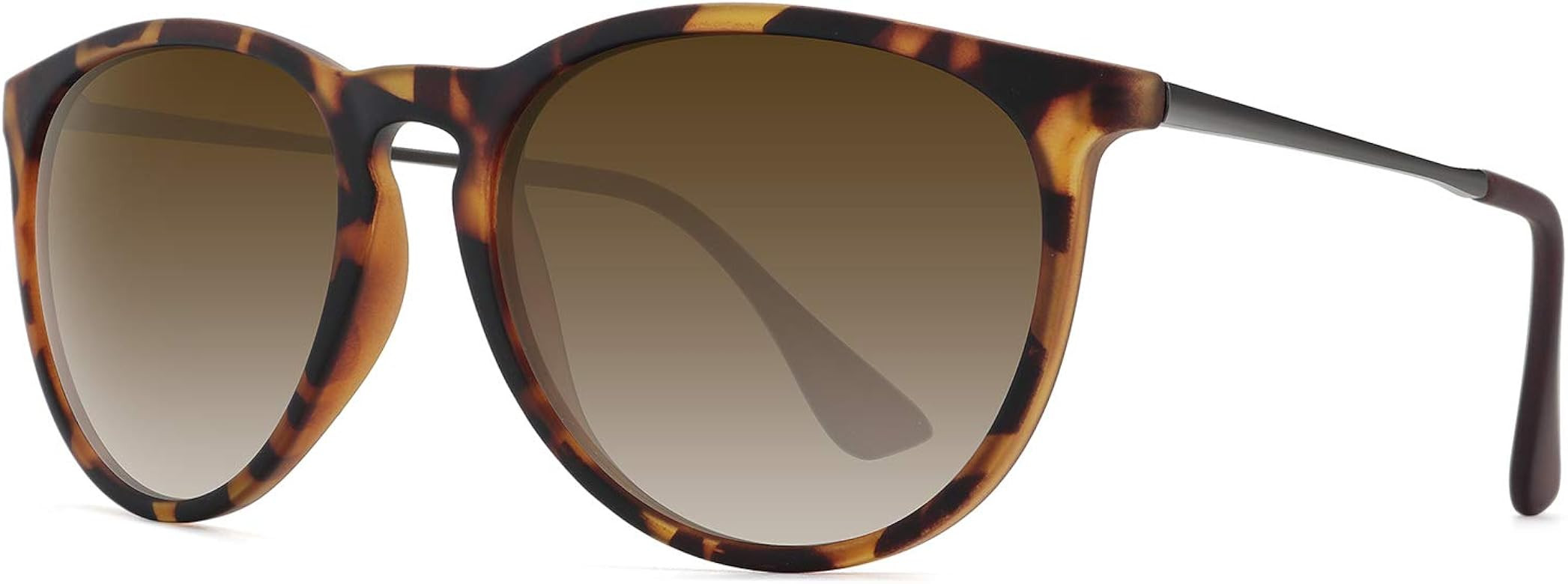 WOWSUN Polarized Sunglasses for Women Vintage Retro Round Mirrored Lens | Amazon (US)