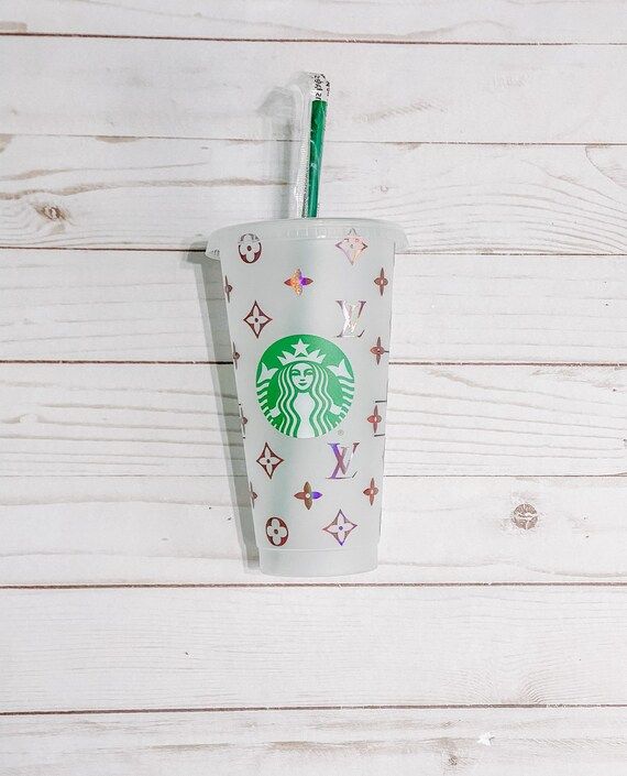 ROSE GOLD Designer inspired LV inspired Cups Starbucks Cups | Etsy | Etsy (US)