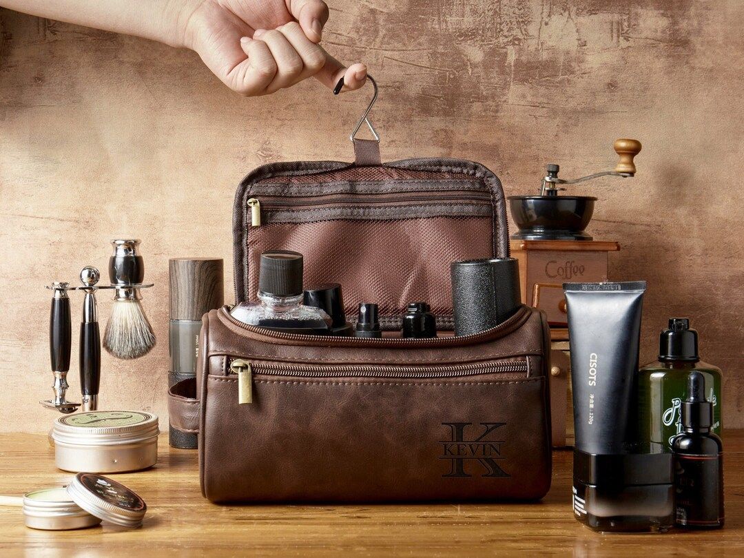 Leather Dopp Bag|Personalized Hanging Mens Toiletry Bag|Dopp Kit|Shaving Kit|Travel Bag|Gift for ... | Etsy (US)