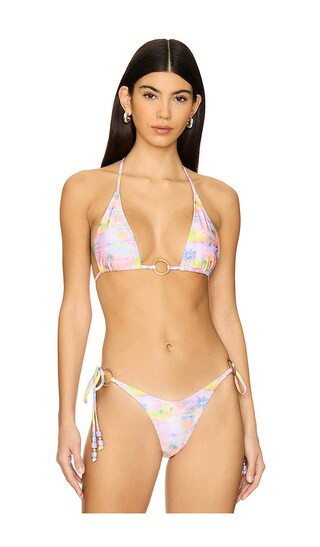 Ring Halter Bikini Top in Sunset Universe | Revolve Clothing (Global)
