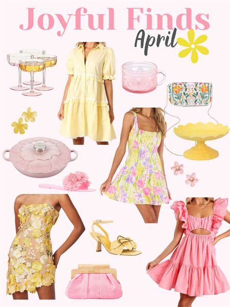 Spring trends! Loving all of the pink and yellow! Floral dresses, pink glassware, floral heels, floral clutch, and pink clutch 🩷


#LTKSeasonal