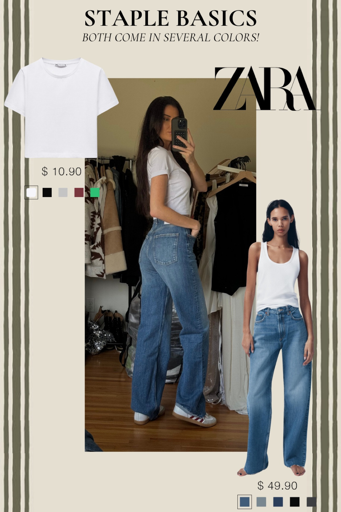 Zara Basics! Perfect white tee & denim combo. Entire fit under $65 🫶🏼 #zara

#LTKMostLoved #LTKFindsUnder50 #LTKFindsUnder100