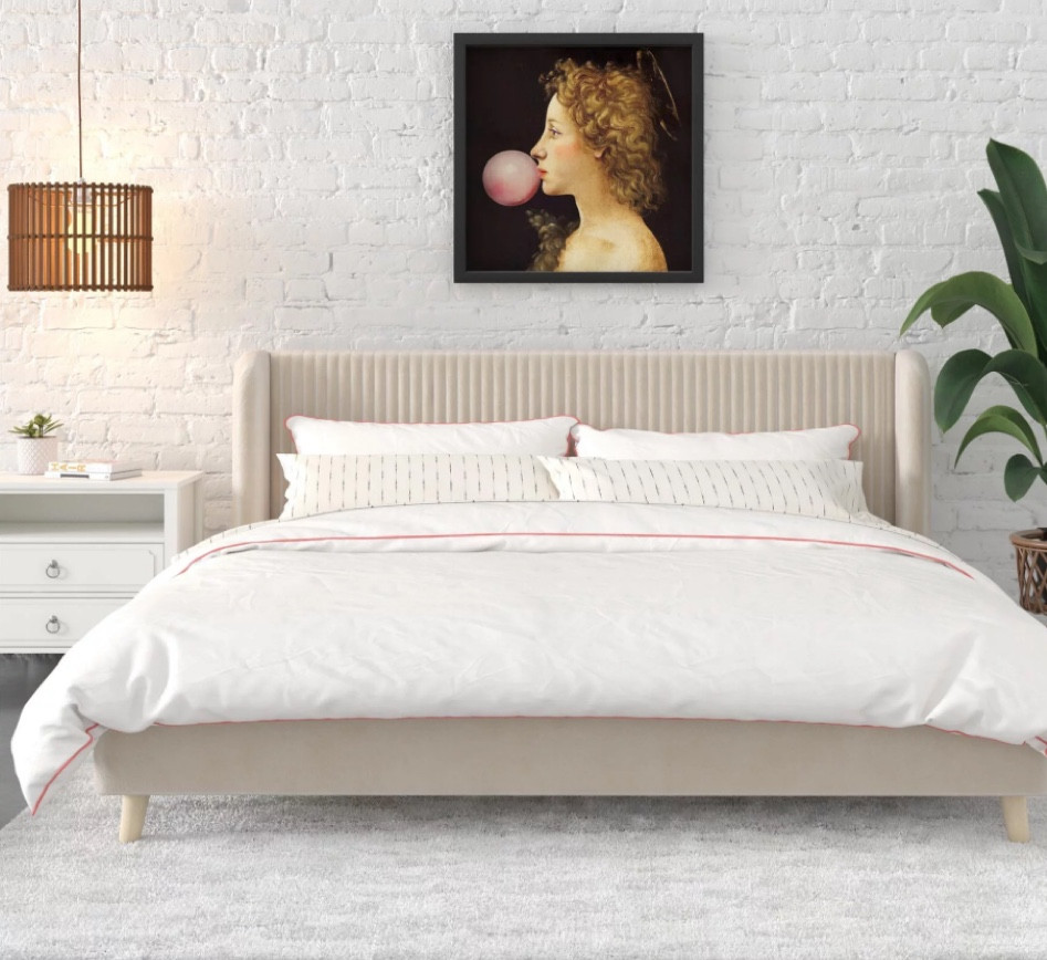 Novogratz Holly Upholstered Wingback Bed, King, Ivory Velvet
Walmart #lookforless 

#LTKhome