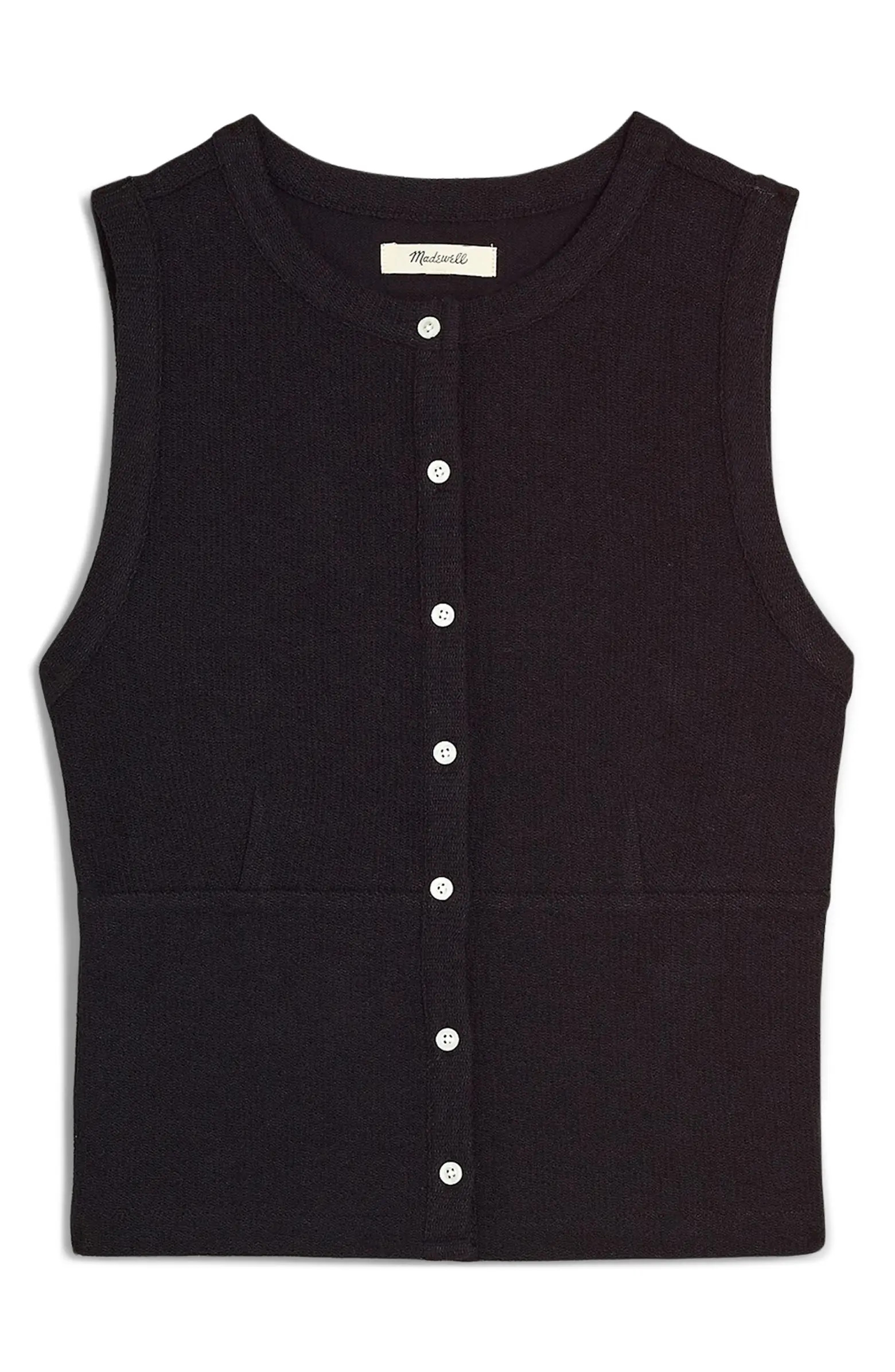 Split Crewneck Cardigan Tank | Nordstrom