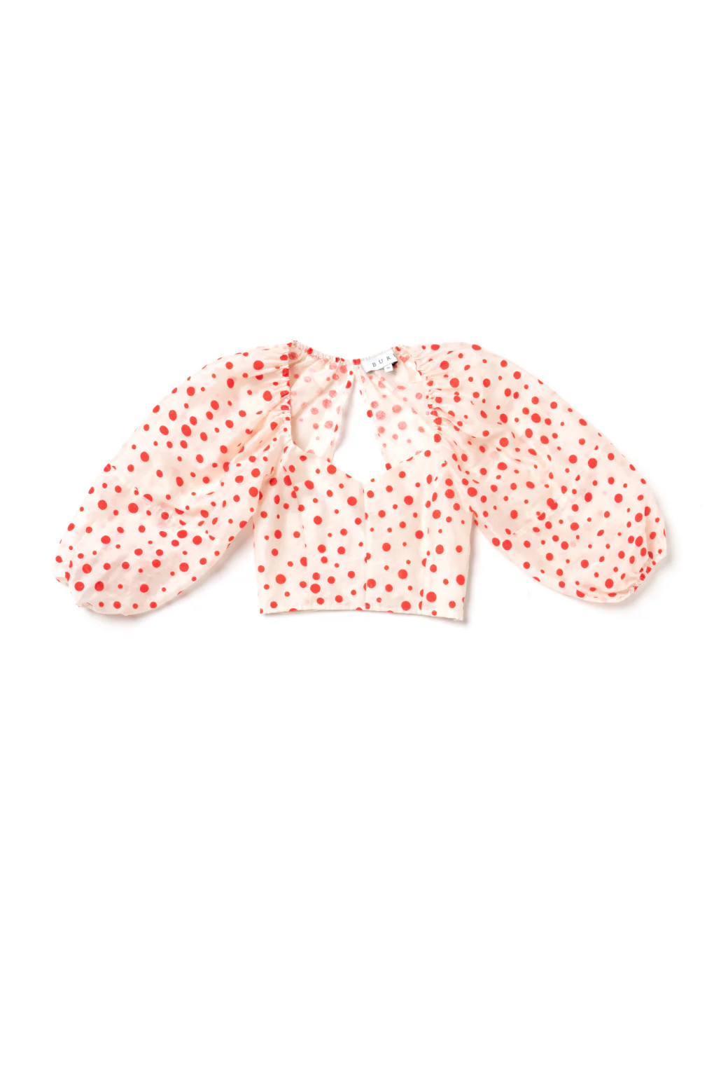 Balloon Sleeve Bustier - Flocking Dot | Shop BURU
