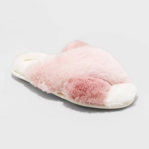 Women's Paris Crossband Fur Slippers - Stars Above™ | Target