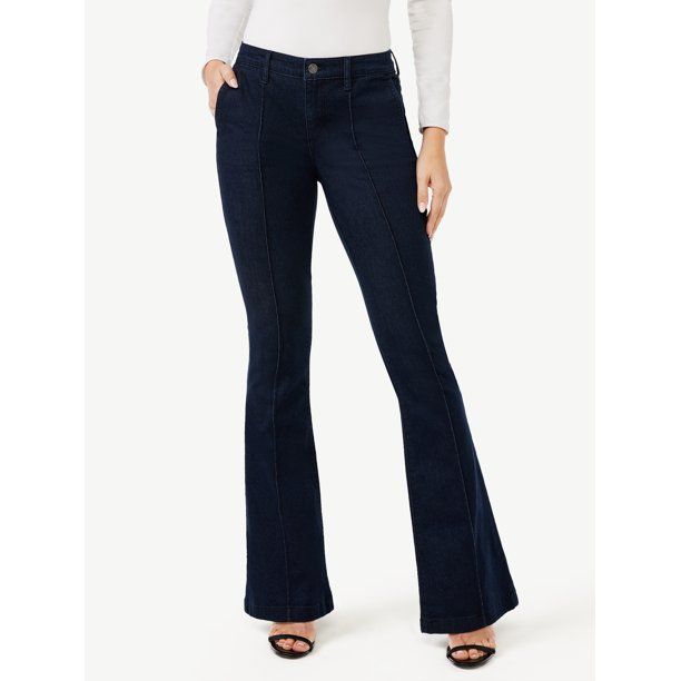 Sofia Jeans Women's Carmen Flare High Rise Pintuck Jeans | Walmart (US)