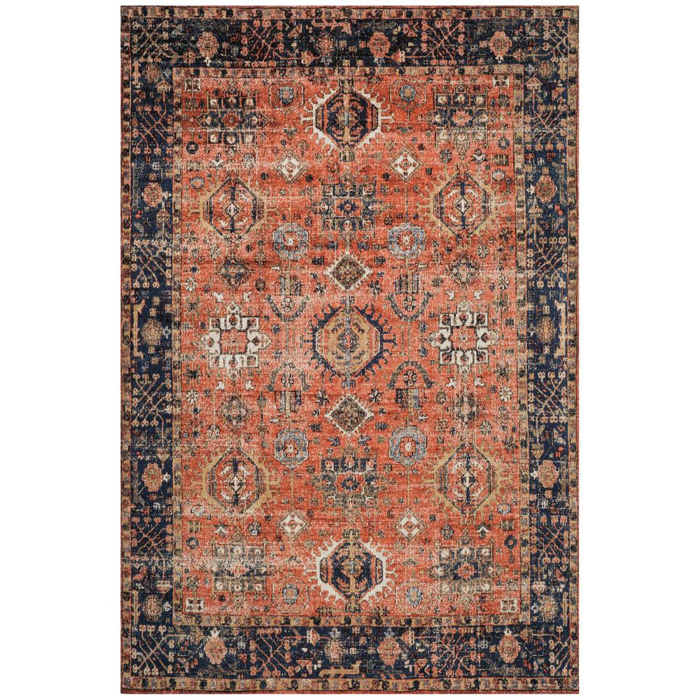 SAFAVIEH Classic Vintage Rust/Navy 6 ft. x 9 ft. Medallion Area Rug | The Home Depot