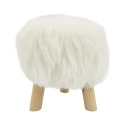 Union Rustic Ortegon Mane Attraction Faux Fur Accent Stool | Wayfair | Wayfair North America