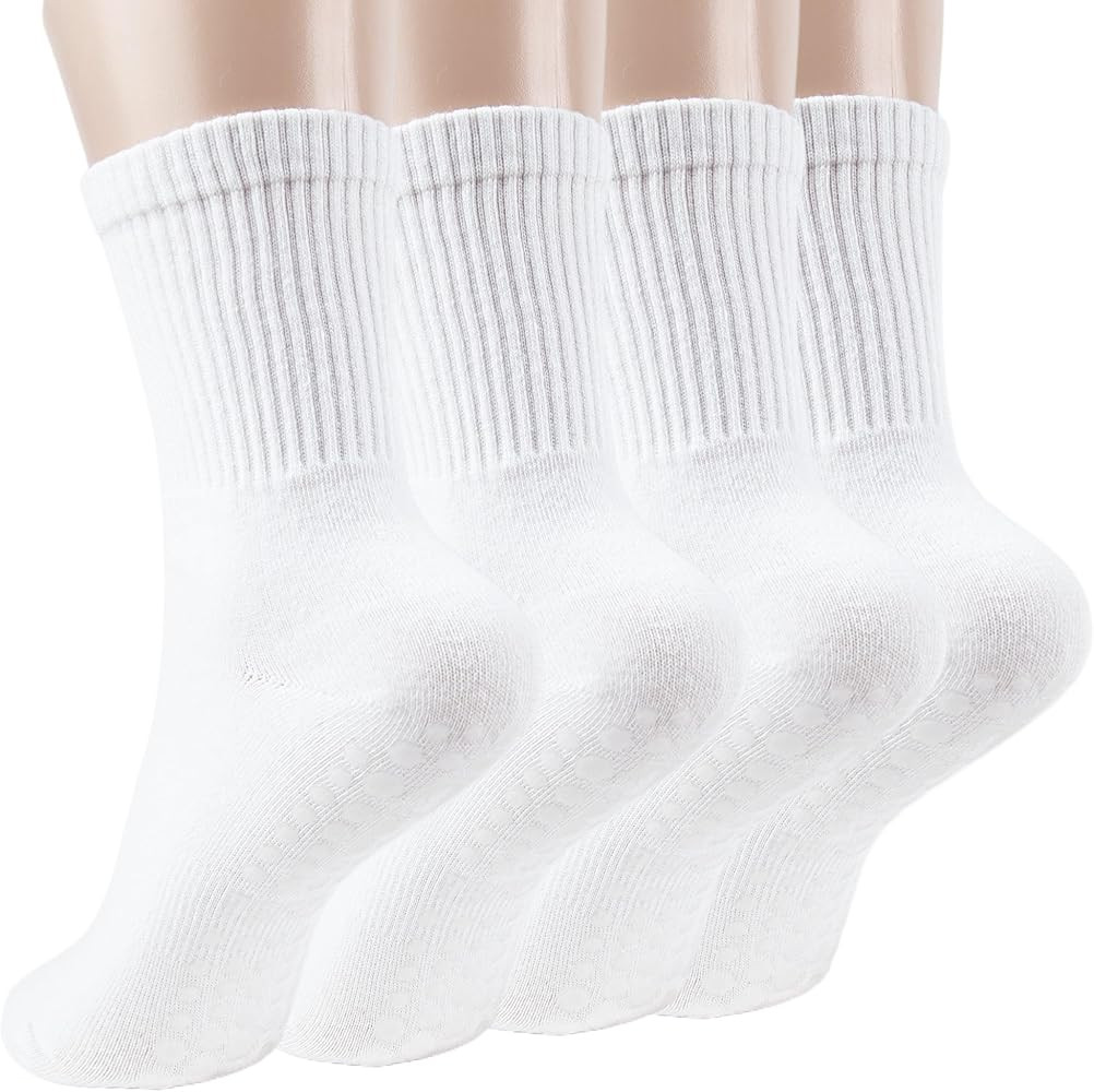 Ivyhouse Pilates Grippy Socks with Grips on Bottom for Women Elderly, Yoga Non Slip Long Socks fo... | Amazon (US)