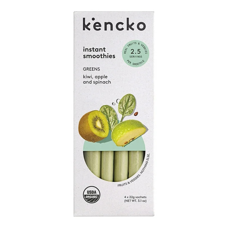 Kencko Greens Organic Instant Fruit & Veggie Smoothies, Drink Mix, .78 oz, 4 Pack - Walmart.com | Walmart (US)