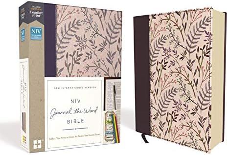 NIV, Journal the Word Bible, Cloth over Board, Pink Floral, Red Letter, Comfort Print: Reflect, T... | Amazon (US)