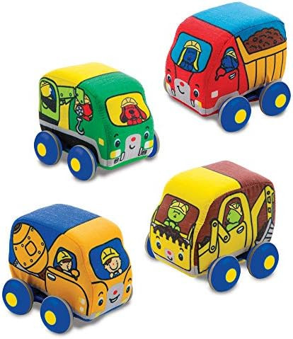 Melissa & Doug Pull-Back Construction Vehicles - Soft Baby Toy Play Set of 4 Vehicles | Amazon (US)