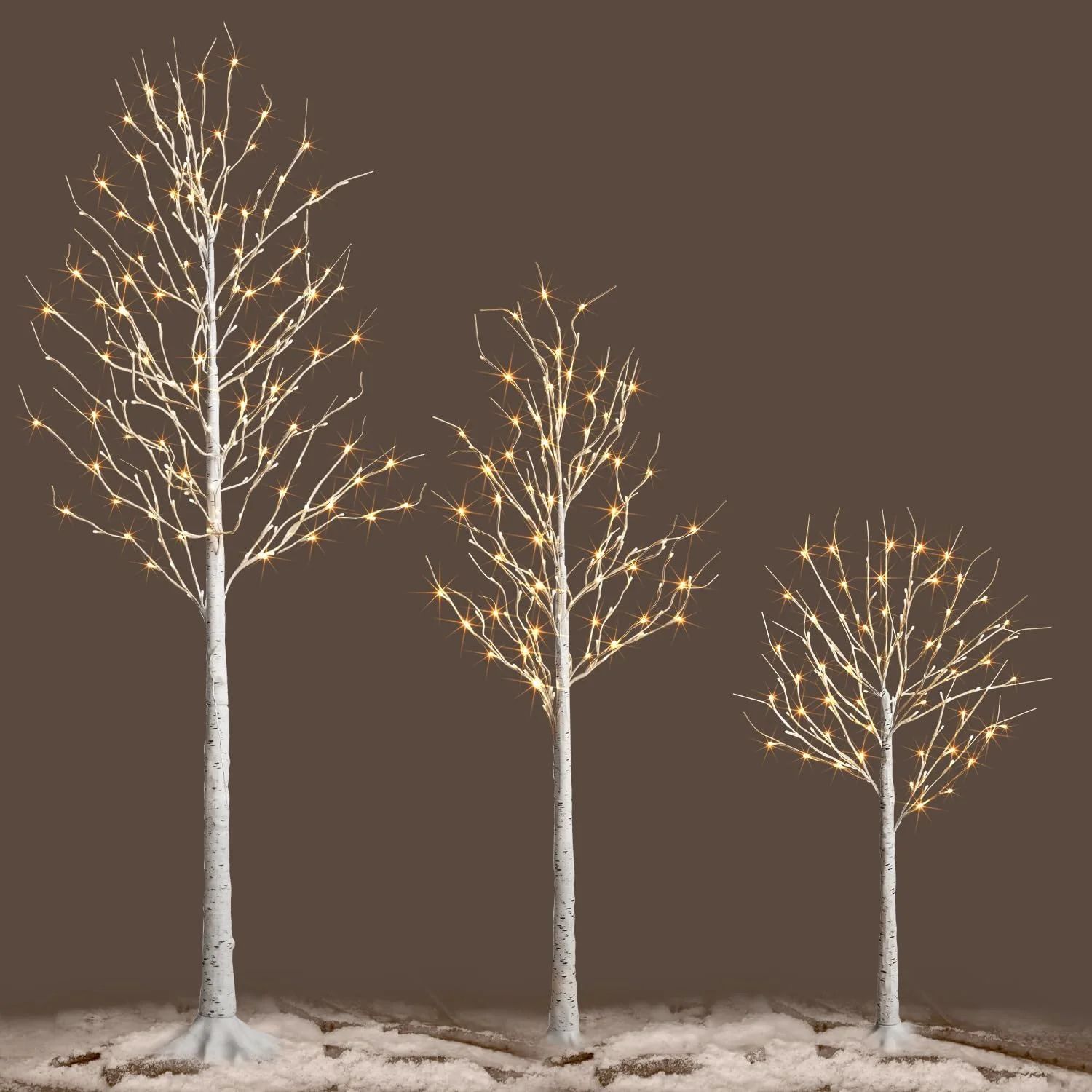 NOWSTO Birch Tree Lights, Set of 3 (4FT, 6FT, 8FT), 440 Warm White LED Lights with Timer Function... | Walmart (US)