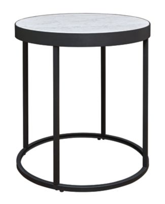 Signature Design by Ashley Windron Round End Table, Black/White | Walmart (US)