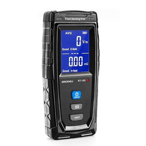 ERICKHILL EMF Meter, Detects Electric and Magnetic Fields, Handheld Digital EMF Detector with LCD Display, Sound-Light Alarm, Rechargeable Battery for Home, Office, and Appliances (Blue) | Amazon (US)