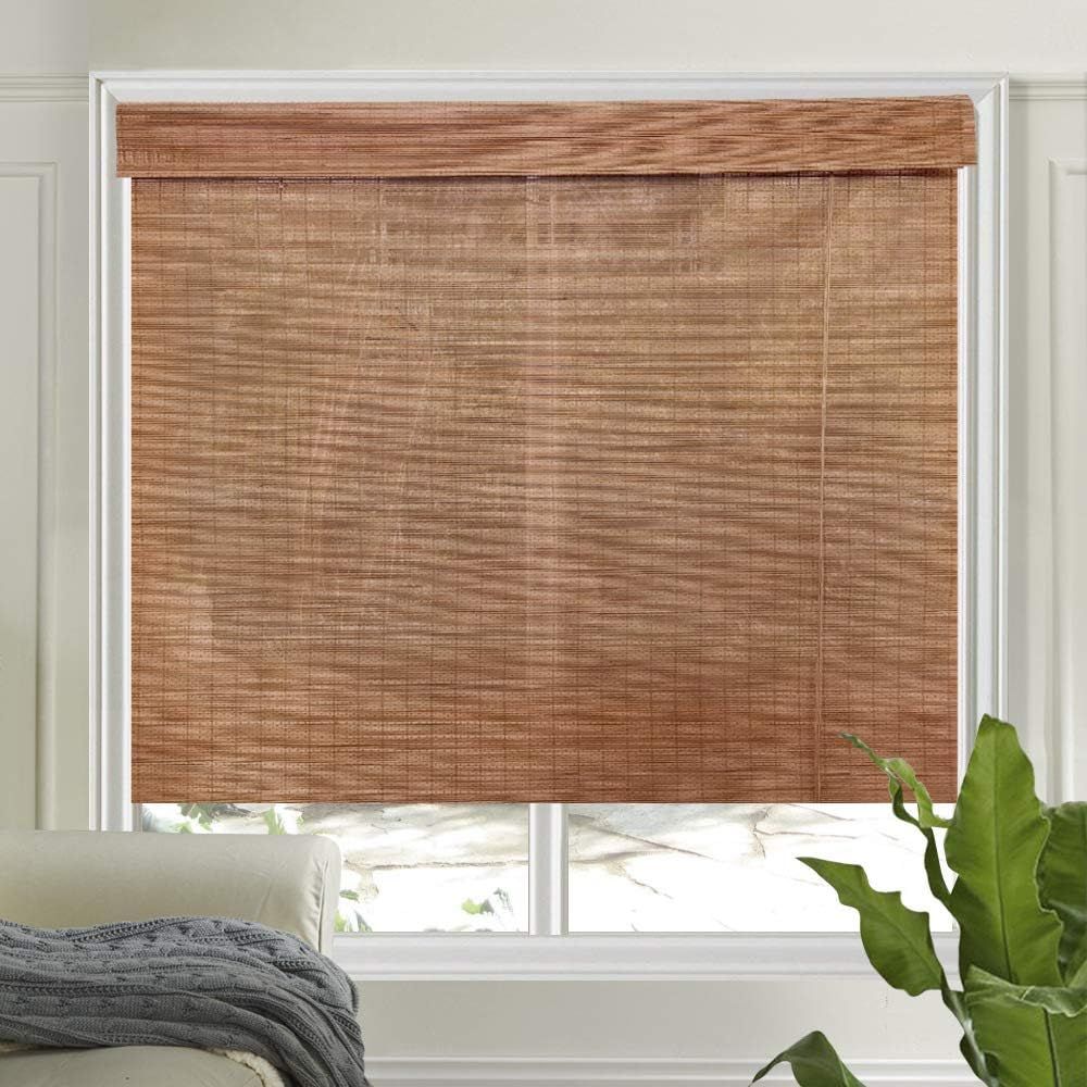 LETAU Wood Window Shades Blinds, Bamboo Light Filtering Custom Roman Shades, Pattern 3 | Amazon (US)