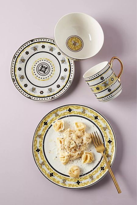 Au revoir to everyone-has-it dinnerware and décor, and bonjour (or bon appétit!) to this bold, bestselling Bumblebee Garden Tile Dinner Set! 

Inspired by the enchanting sidewalk cafes that line Parisian boulevards, this collection brings mosaic-inspired motifs, charming phrases en français, and a hint of glimmer to your dining experience. Each handpainted piece is crafted from 24k gold-decaled glazed stoneware, lending a garden-grown touch that’s as unique as it is elegant.

Perfect for the Francophile at heart or as a cherishable hostess gift, these talk-worthy table toppers and beautiful accents make a stunning statement. Complete your collection today and keep an eye out for fresh takes on this only-at-Anthro classic!

Transform your table into a botanical paradise.

#LTKSeasonal #LTKHome #LTKSummerSales