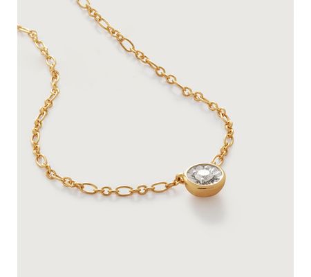 Diamond Essential Large Solitaire Necklace Adjustable 41-46cm/16-18' | Monica Vinader (Global)