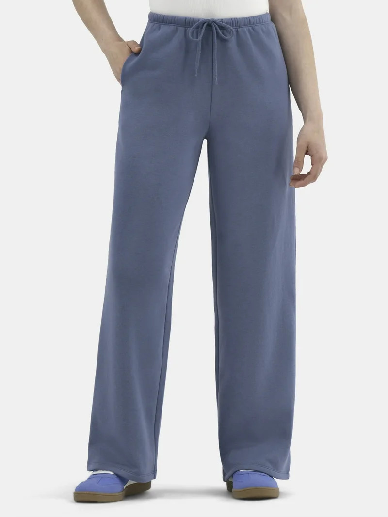 No Boundaries Soft Fleece Wide Leg Sweatpants, Women’s | Walmart (US)