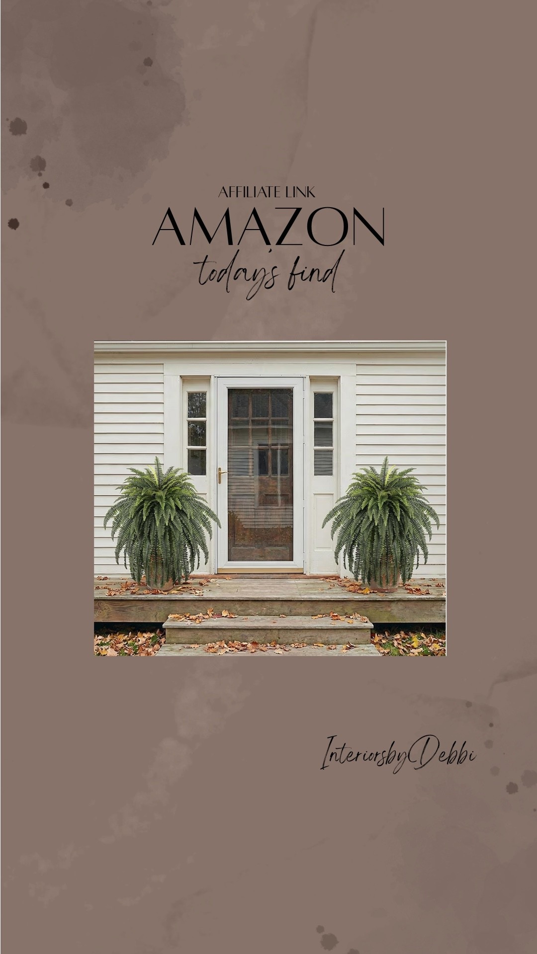 Amazon Find
Faux outdoor ferns, transitional home, modern decor, amazon find, amazon home, target home decor, mcgee and co, studio mcgee, amazon must have, pottery. barn, Walmart finds, affordable decor, home styling, budget friendly, accessories, neutral decor, home finds, buy new arrival, coming soon, sale alert, high end look for less, Amazon favorites, Target finds, cozy, modern, earthy, transitional, luxe, romantic, home decor, budget friendly decor #amazonhome

#LTKHome #LTKSeasonal