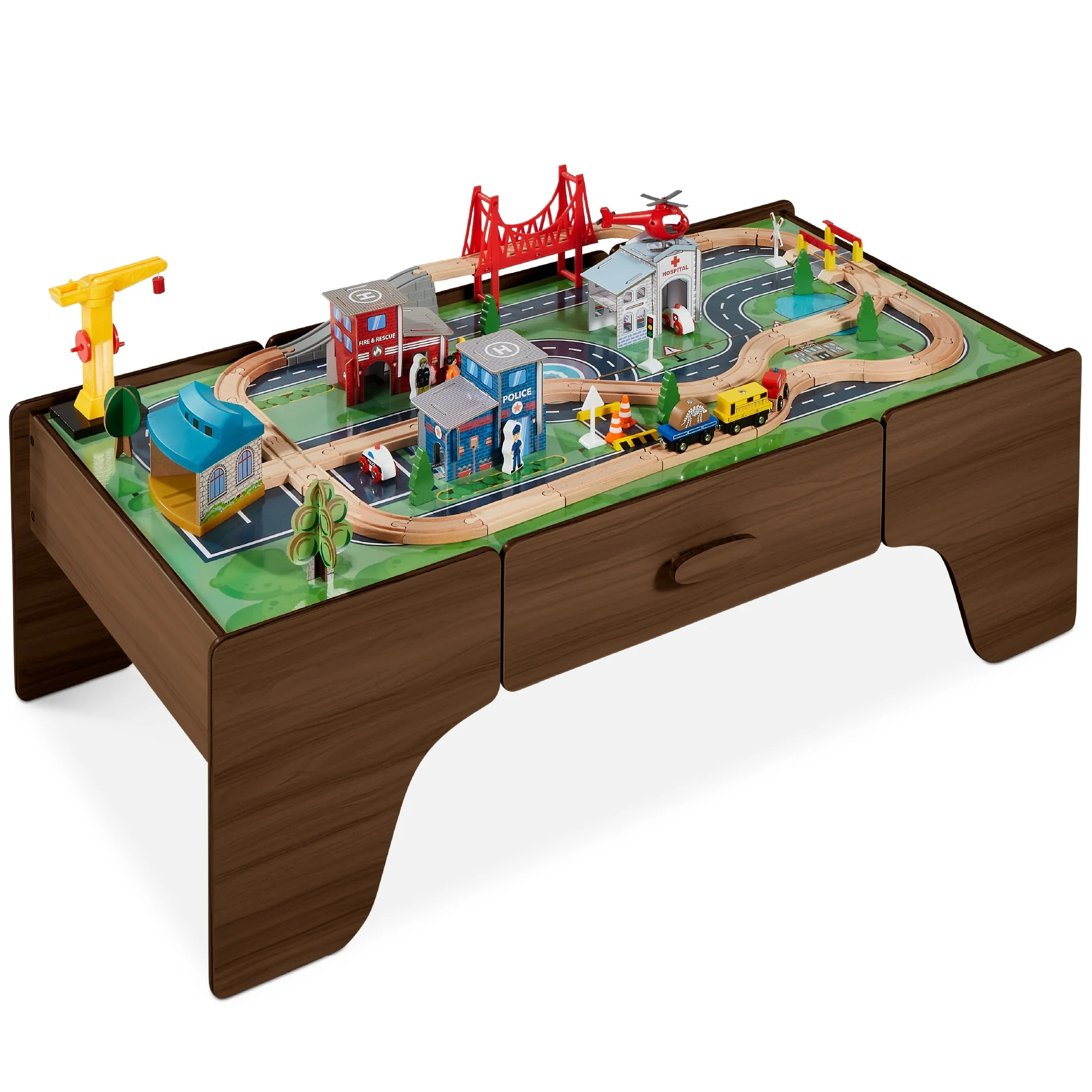 Best Choice Products Kids 70-Piece Train Table, Large Multipurpose Wooden Playset w/ Reversible T... | Walmart (US)
