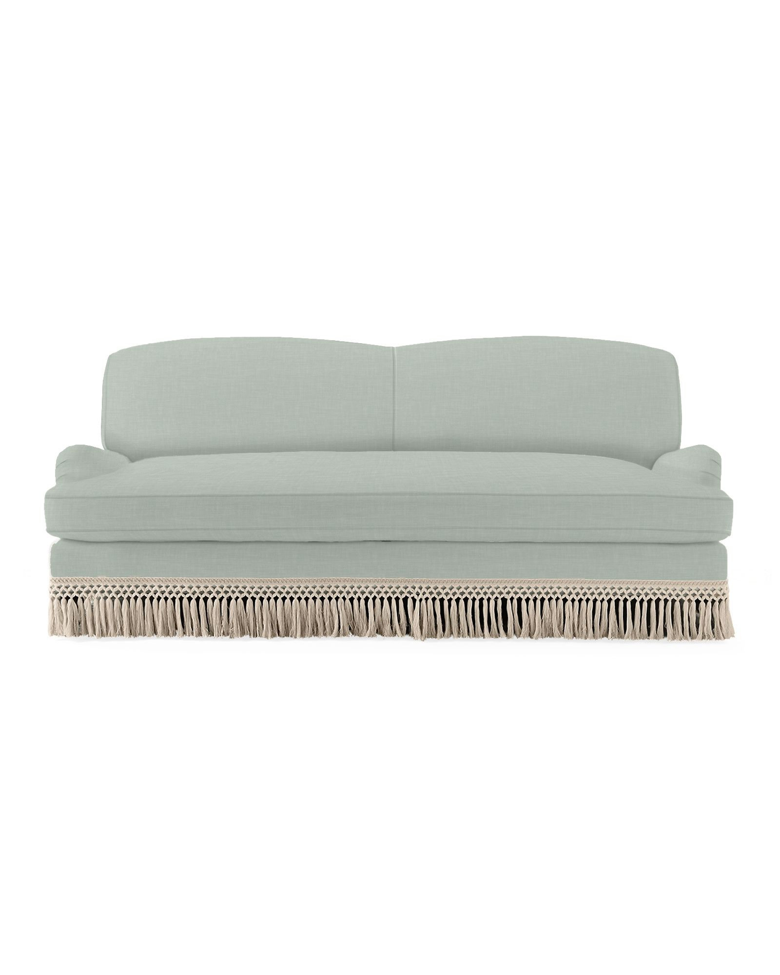 Miramar English Roll Arm Fringed Sofa | Serena and Lily