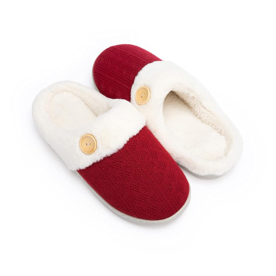 Chantomoo Womens Slipper Warm Comfy Memory Foam House Slippers Knitted Shoes Faux Fur Lined Anti-... | Amazon (US)