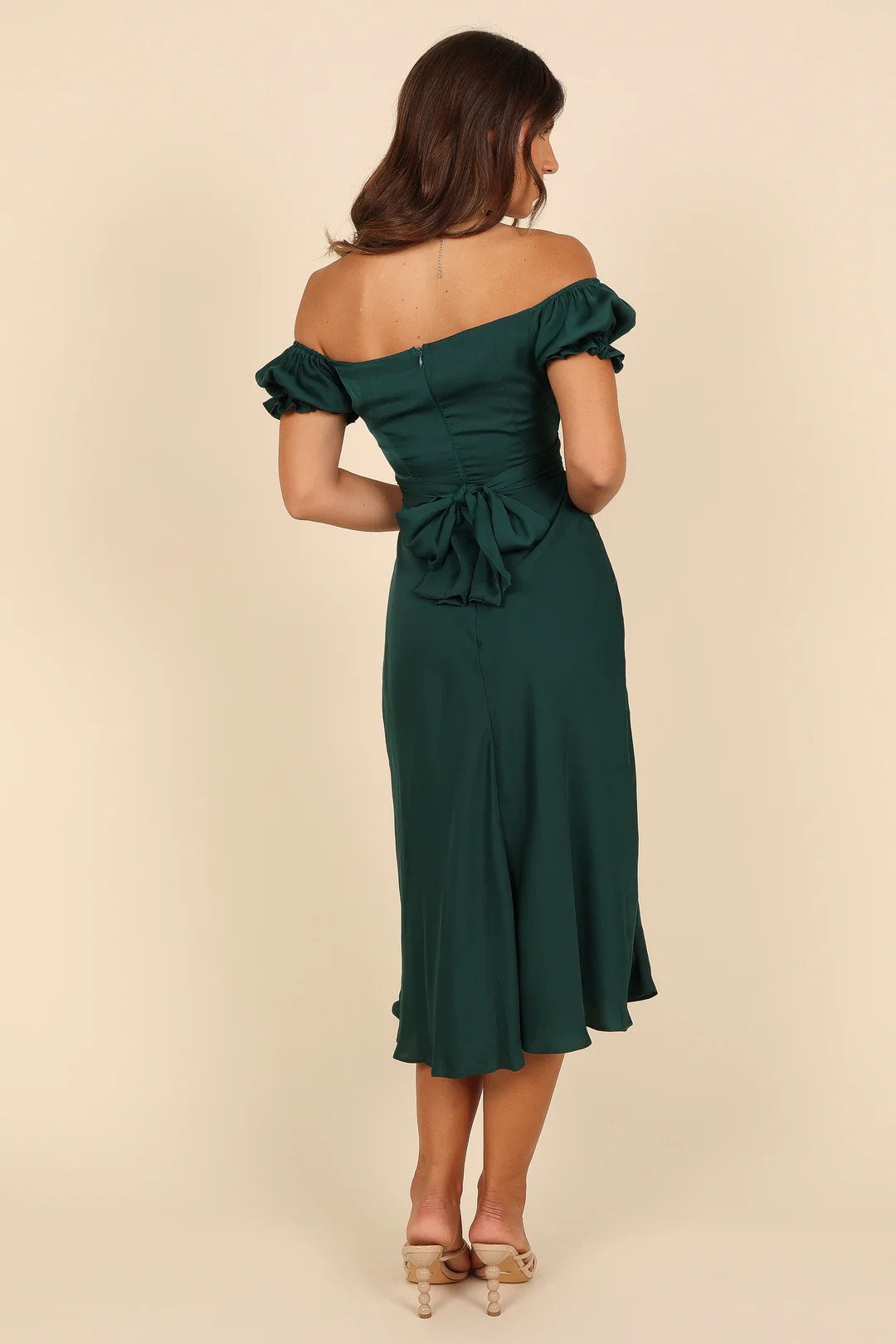 Mickenna Sweetheart Frill Midi Dress - Emerald | Petal & Pup (US)